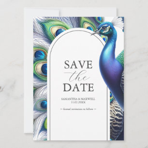 Peacock Guardar Las Invitaciones Del Boda De Fecha