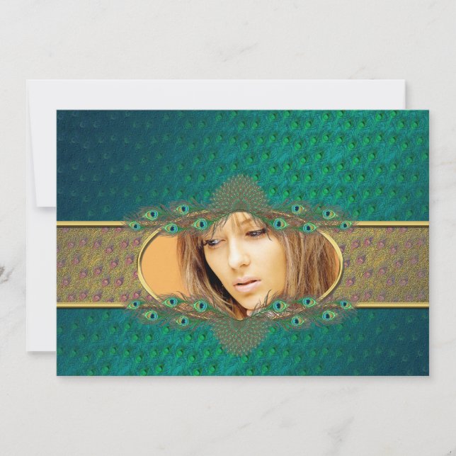 Peacock incluye dulces 16 invitaciones a la fotogr (Anverso)