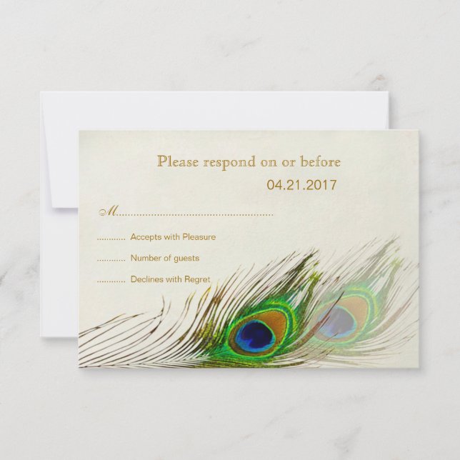 Peacock incluye invitación RSVP (Anverso)