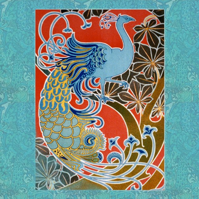 Peacock, tarjeta Art Nouveau (Subido por el creador)