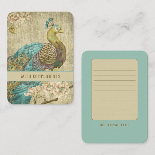Peacock - Tarjeta de nota plana (Anverso / Reverso)