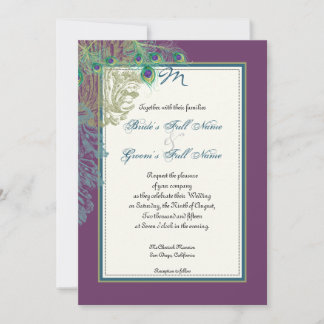 Peacock vintage, plumas y comedores - Invitación