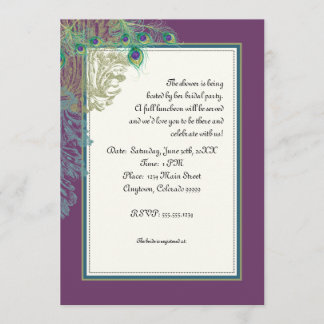 Peacock vintage, plumas y comedores - Invitación