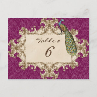 Peacock Vintage y Etchings, Tarjeta Número de Mesa