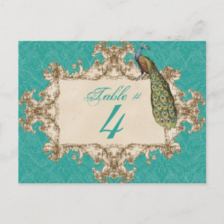 Peacock Vintage y Etchings, Tarjeta Número de Mesa