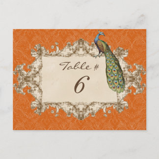 Peacock Vintage y Etchings, Tarjeta Número de Mesa