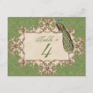 Peacock Vintage y Etchings, Tarjeta Número de Mesa
