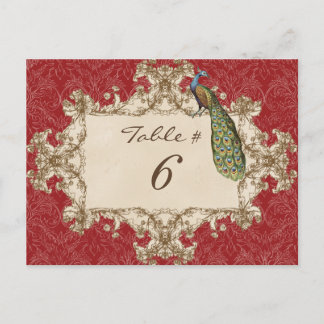 Peacock Vintage y Etchings, Tarjeta Número de Mesa