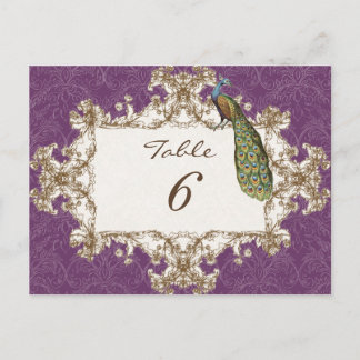 Peacock Vintage y Etchings, Tarjeta Número de Mesa