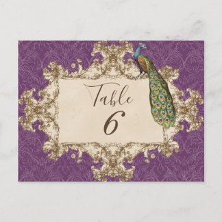 Peacock Vintage y Etchings, Tarjeta Número de Mesa