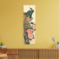 Peacock y peonías de Hiroshige, arte japonés