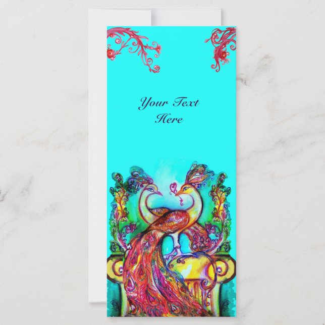 PEACOCKS EN LOCO azul turquesa rojo verde (Anverso)