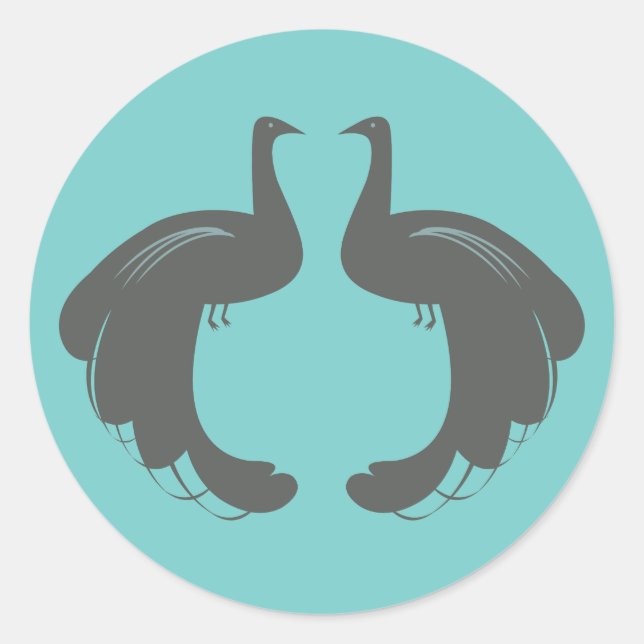PEACOCKS en Pegatinas GRIS (Anverso)