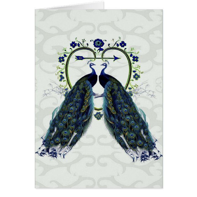 PEAFOWL pavo real amor corazón personalizado (Frente)