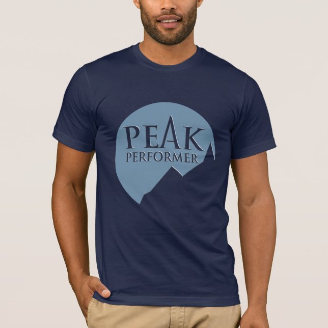 Peak Performer marca azul en camiseta de la marina (Anverso)
