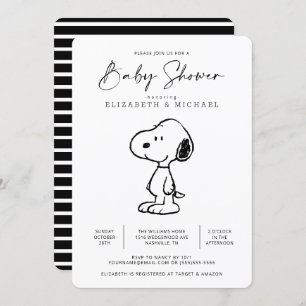 Peanuts Snoopy - Invitación de Baby Shower
