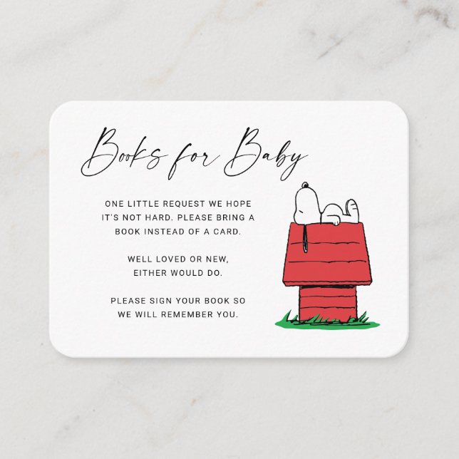 Peanuts Snoopy - Libros para la invitación al bebé (Anverso)