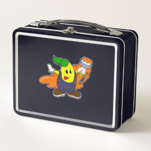 Pear como pintador con pincel de pintura