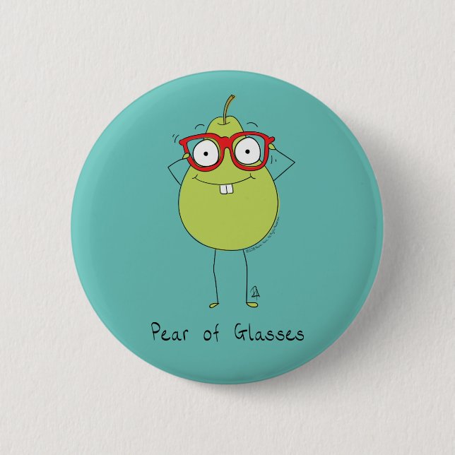 Pear de gafas, botón de estropón gracioso (Anverso)