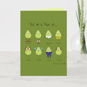 Pear de la tarjeta - Funny Pear Pun Card