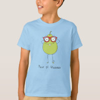 Pear of Glasses Graciosa y linda camiseta del niño