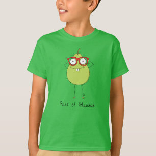 Pear of Glasses Graciosa y linda camiseta del niño