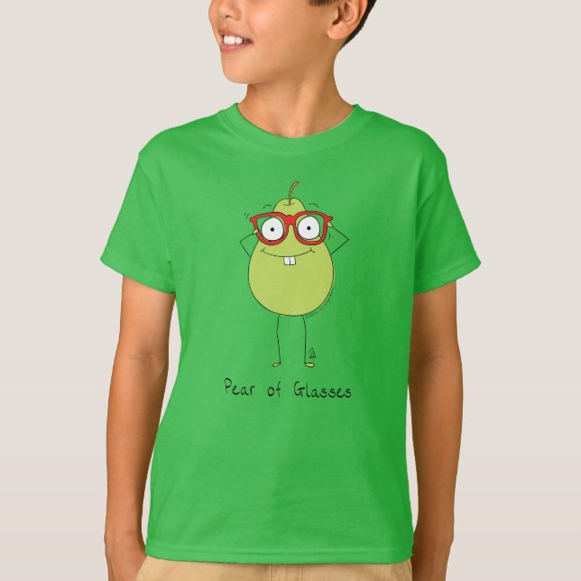 Pear of Glasses Graciosa y linda camiseta del niño (Anverso)