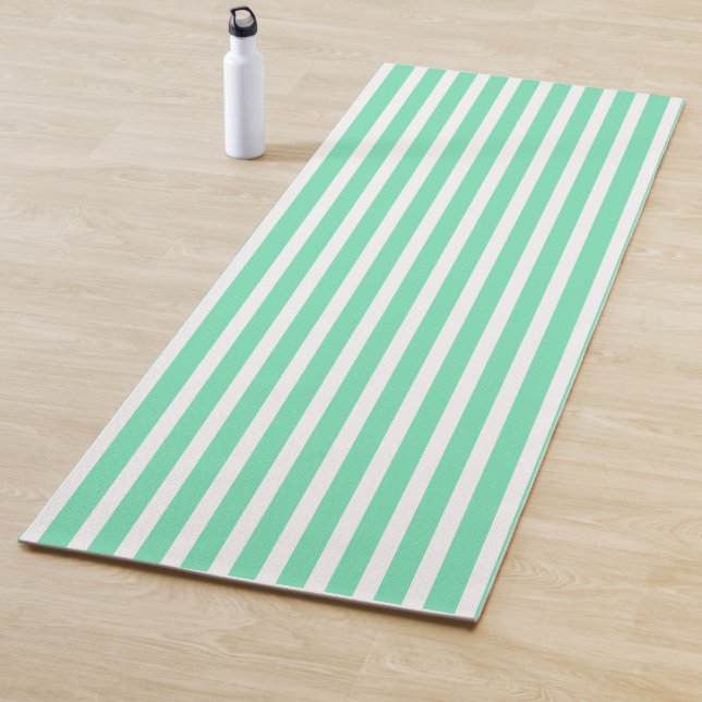 Pearl Aqua Vertical Stripped Yoga Mat (In situ)