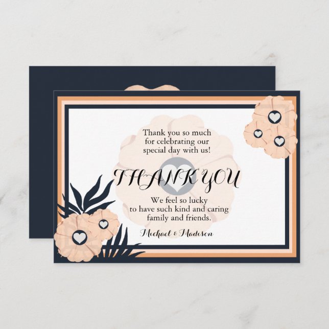 Pearl Black Watusi Tacao Floral Gracias Boda (Anverso / Reverso)