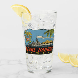 Pearl Harbor, Vintage Vintage Travel Glass