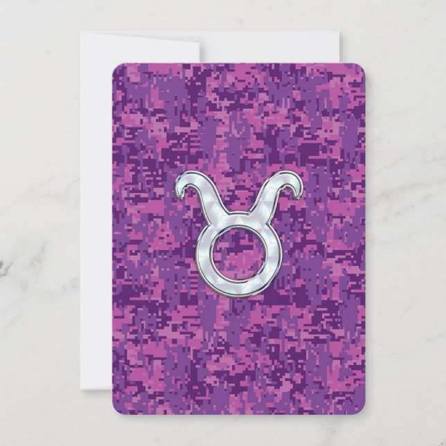 Pearl Like Taurus Zodiac Sign on Pink Digital Camo (Anverso)