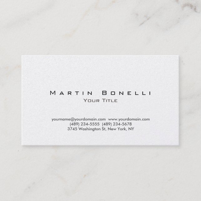 Pearl Modern Plain Simple Trendy Tarjeta de Negoci (Anverso)