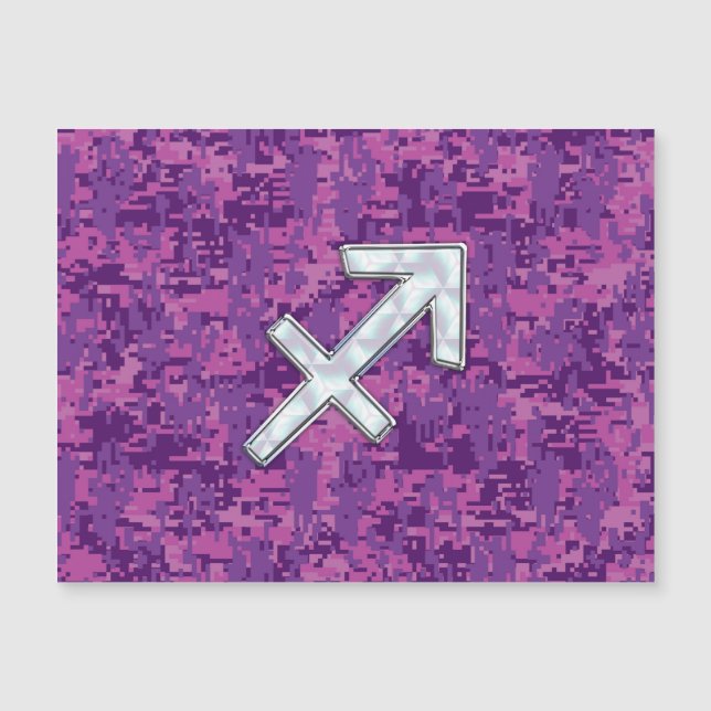 Pearl Sagittarius Zodiac Rótulo Fuchsia Camo Digit (Anverso)