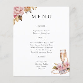 Pearls Petals & Prosecco Floral Bridal Shower Menú