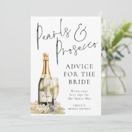 Pearls Prosecco Consejos Ducha de novias Tarjeta d