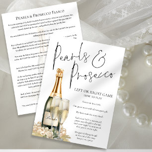 Pearls Prosecco Derecha Ducha de novia Tarjeta de