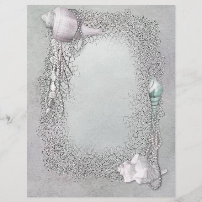 Pearls Seashell Beach Flyers (Frente)