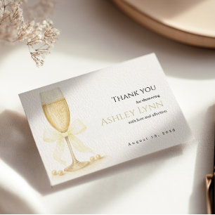 Pearls y Prosecco Tarjeta de agradecimiento Neut