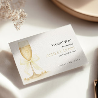 Pearls y Prosecco Tarjeta de agradecimiento | Neut