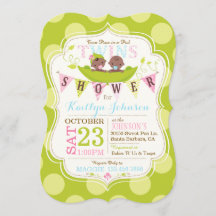 Peas en la invitación de Baby Shower de pod Africa