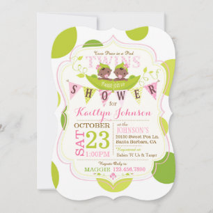 Peas en la invitación de Baby Shower de pod Africa
