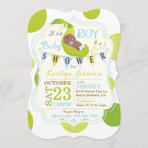 Peas en la invitación de Baby Shower de un niño af