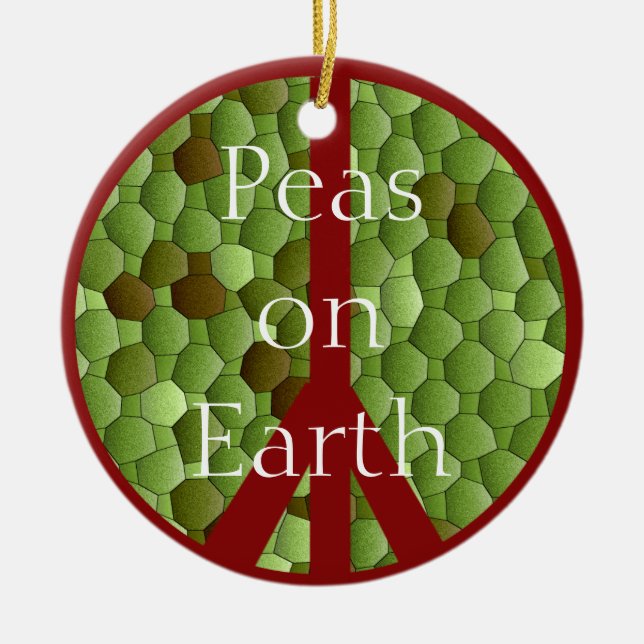 Peas en la Tierra - Ornamento de símbolo de la paz (Frente)