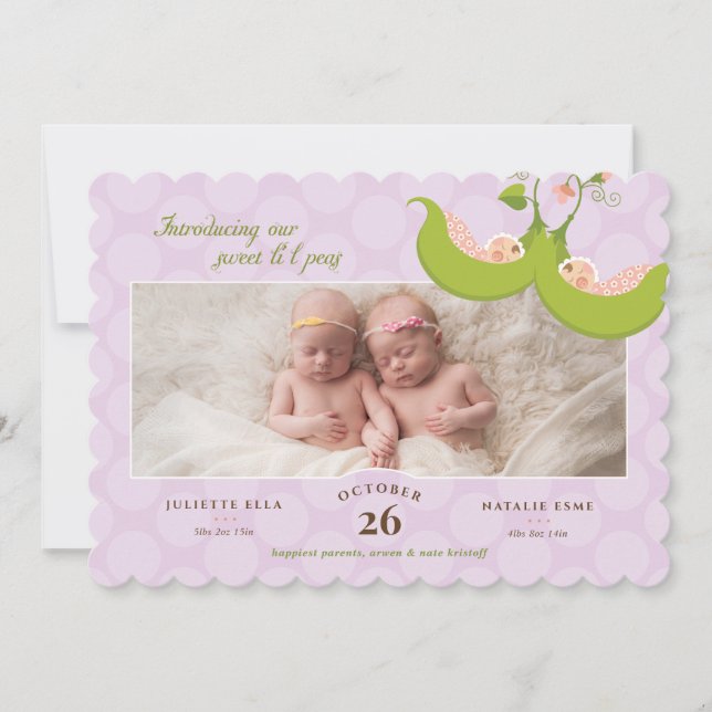 Peas en un Chica gemelo de Pod 1 anuncio de nacimi (Anverso)