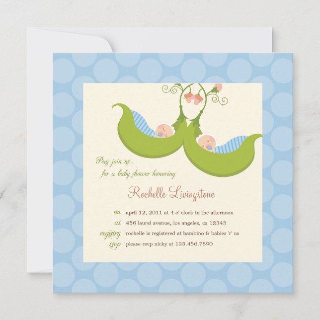 Peas en un chico de podo gemye la invitación de Ba (Anverso)