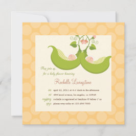Peas en una invitación de Baby Shower de Pod Twins