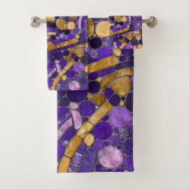 Pebbles Mosaic Art -Amethyy Gold