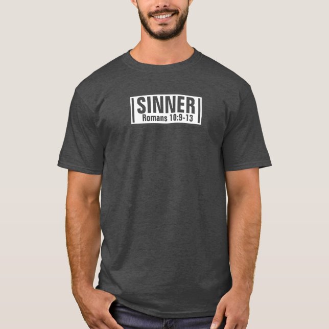 Pecador - camiseta básica oscura para hombre (Anverso)