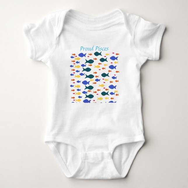 Peces Bebé Jersey Bodysuit, Blanco (Anverso)