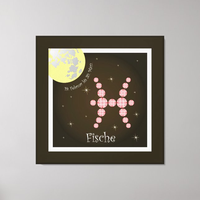 Peces el 19. febrero hasta 20. El marzo lienzo (Anverso)